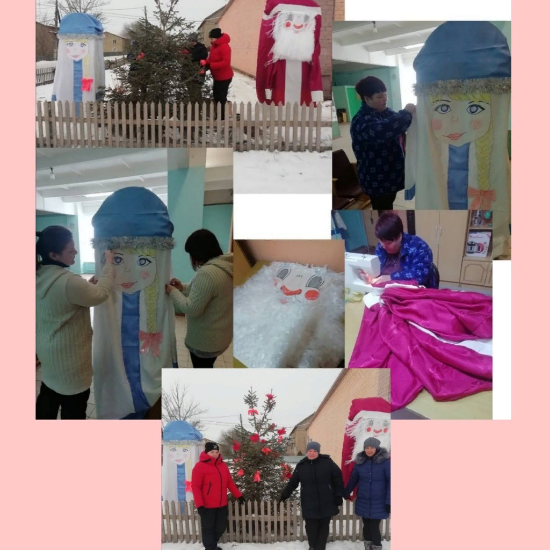 Работники Знаменского СДК подготовили новогоднюю фотозону рядом с Домом Культуры